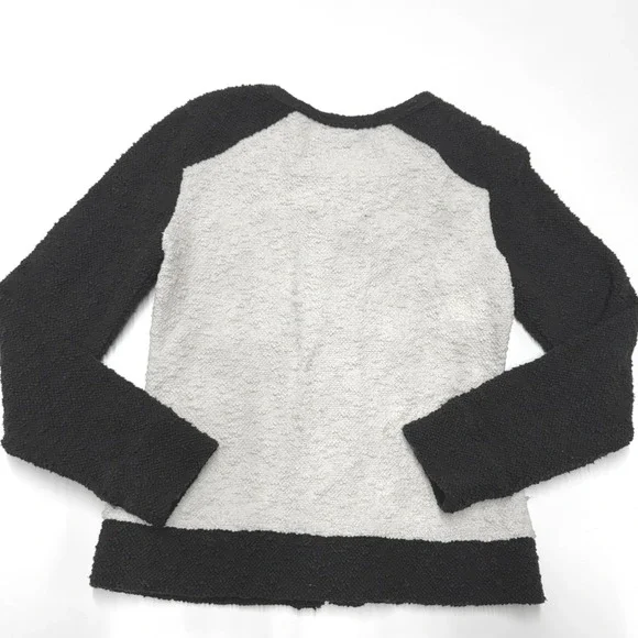 J Crew Jacket Womens Small Black White Colorblock Zip Front Boucle Parisian - Picture 3 of 8